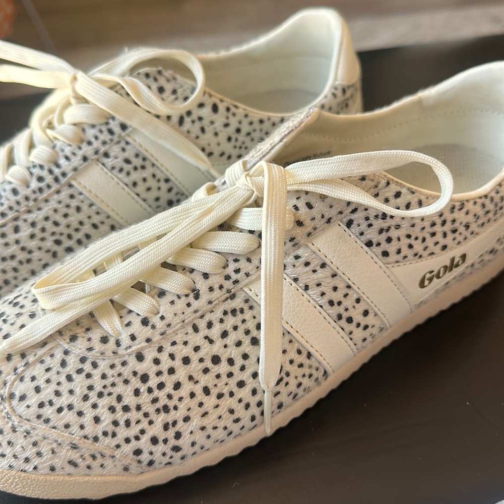 Gola Grandslam Cheetah Animal Print Sz 9 Sneakers Shoes Womens CLA414 Faux Hair